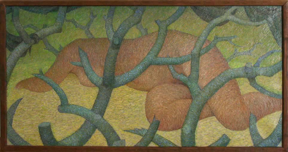 Nu dans les branches